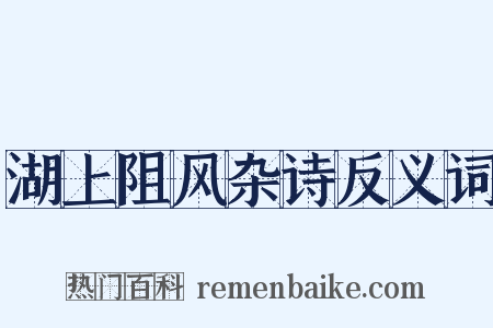 湖上阻风杂诗反义词是什么意思的图片